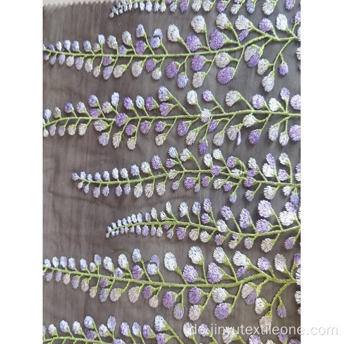 Multi -Color Mesh Wisteria Blume Embriodery Stoff